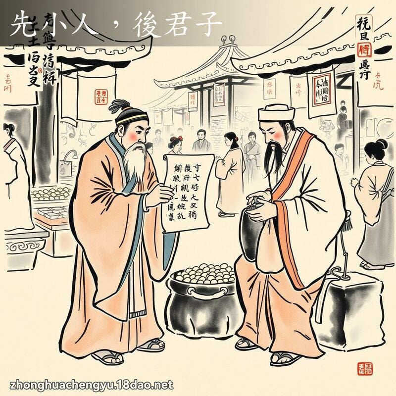 先小人，后君子 - 中华成语配图