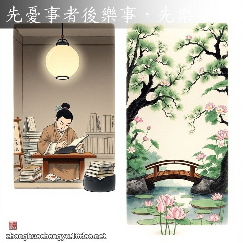 先忧事者后乐事，先乐事者后忧事 - 中华成语配图