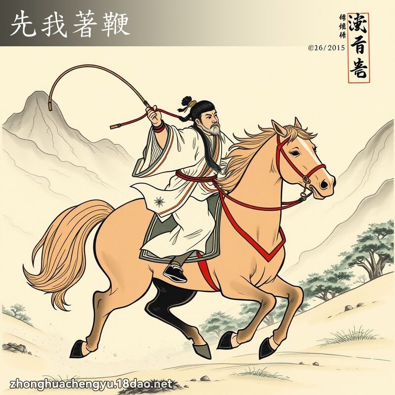 先我著鞭 - 中华成语配图