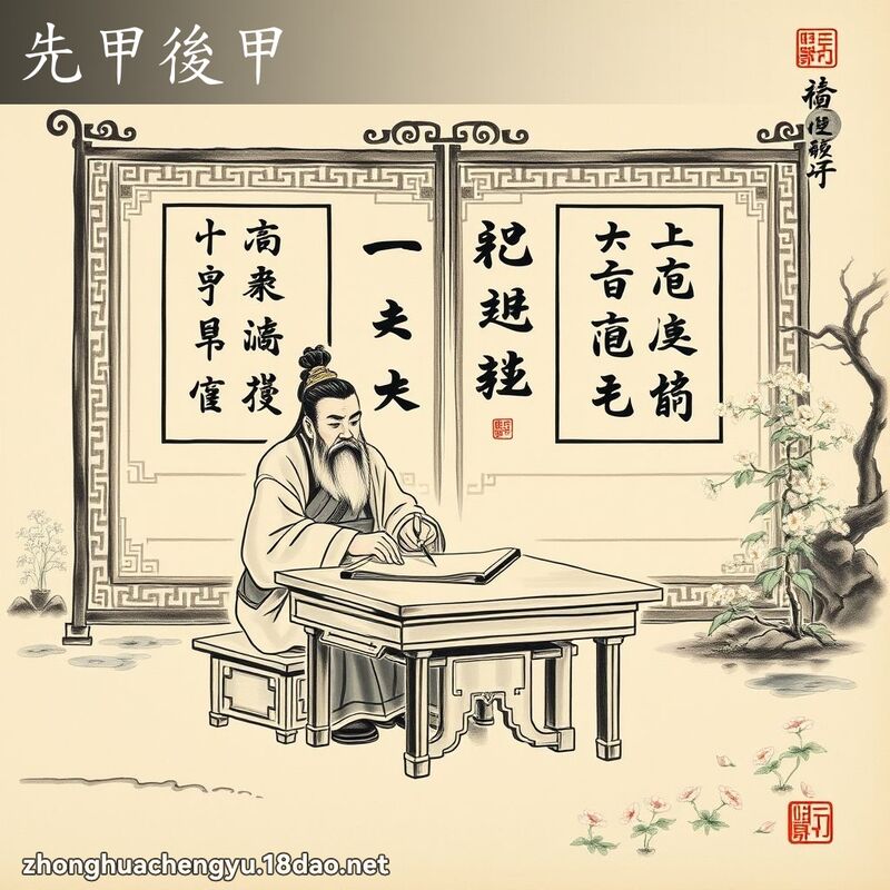 先甲後甲 - 中華成語配圖