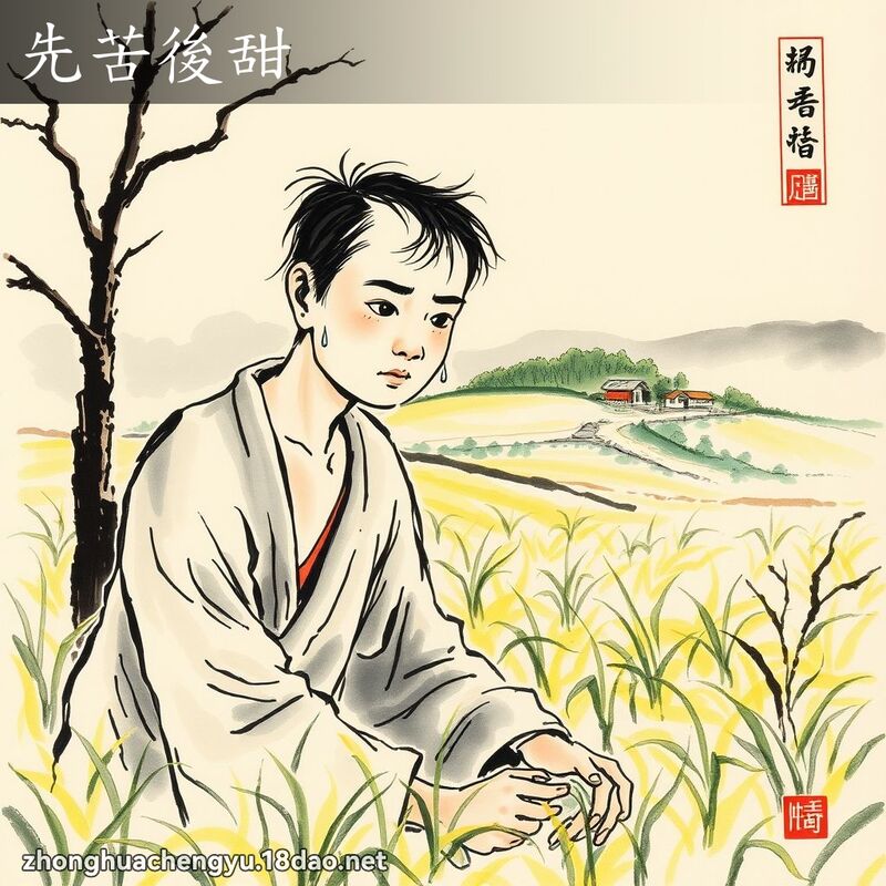 先苦后甜 - 中华成语配图