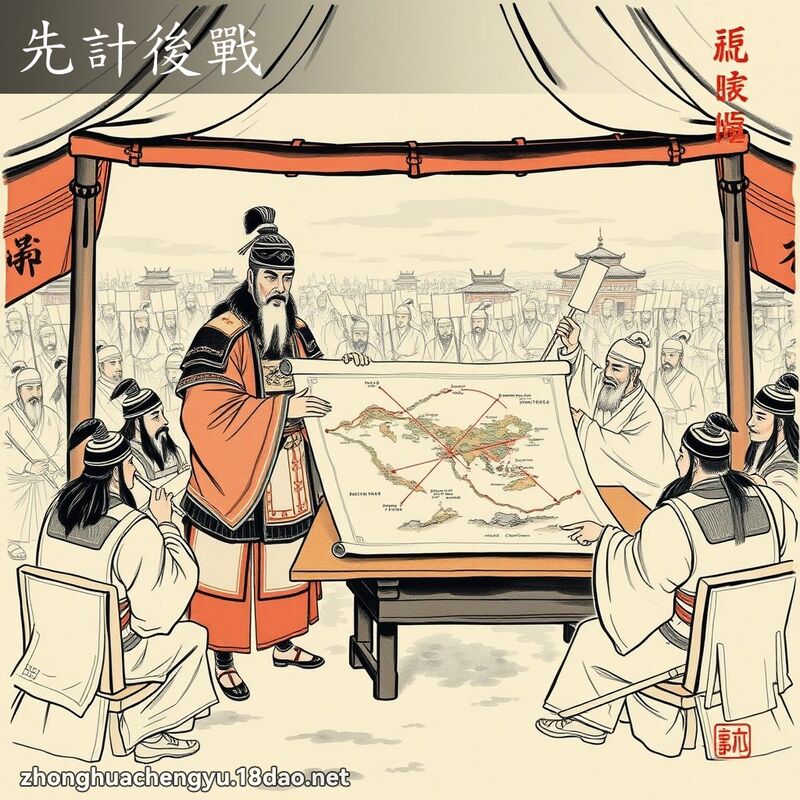 先计后战 - 中华成语配图
