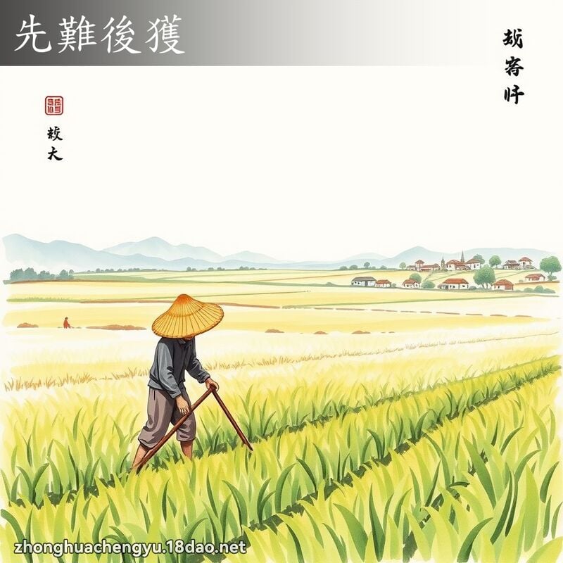 先难后获 - 中华成语配图
