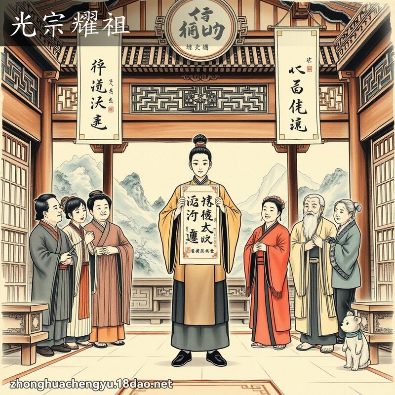 光宗耀祖 - 中華成語配圖