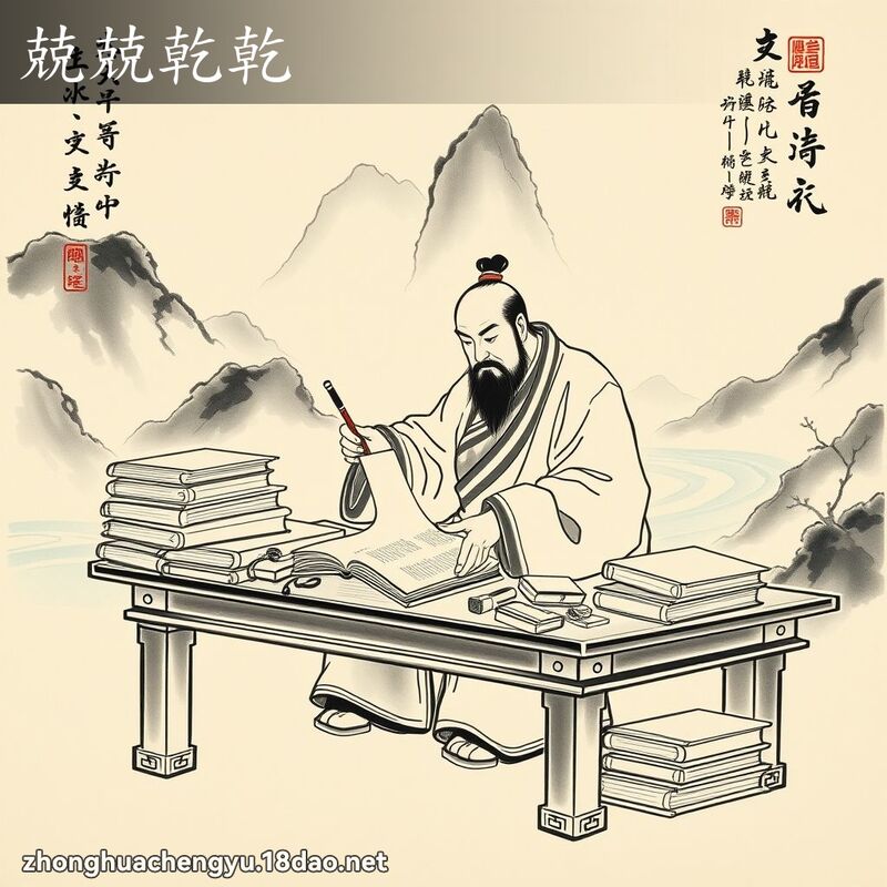 兢兢干干 - 中华成语配图