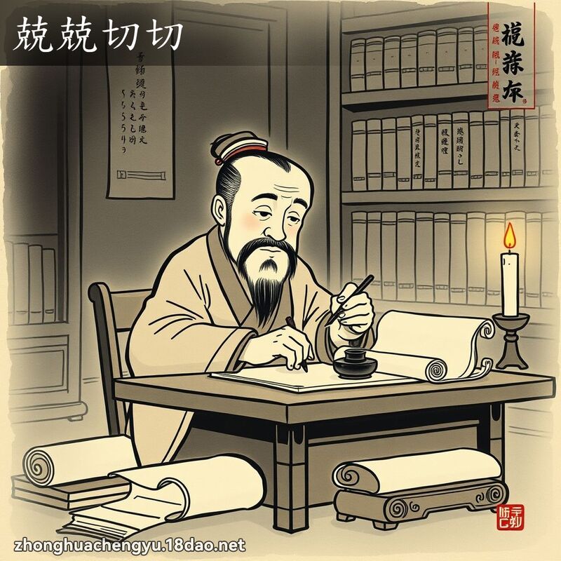 兢兢切切 - 中華成語配圖