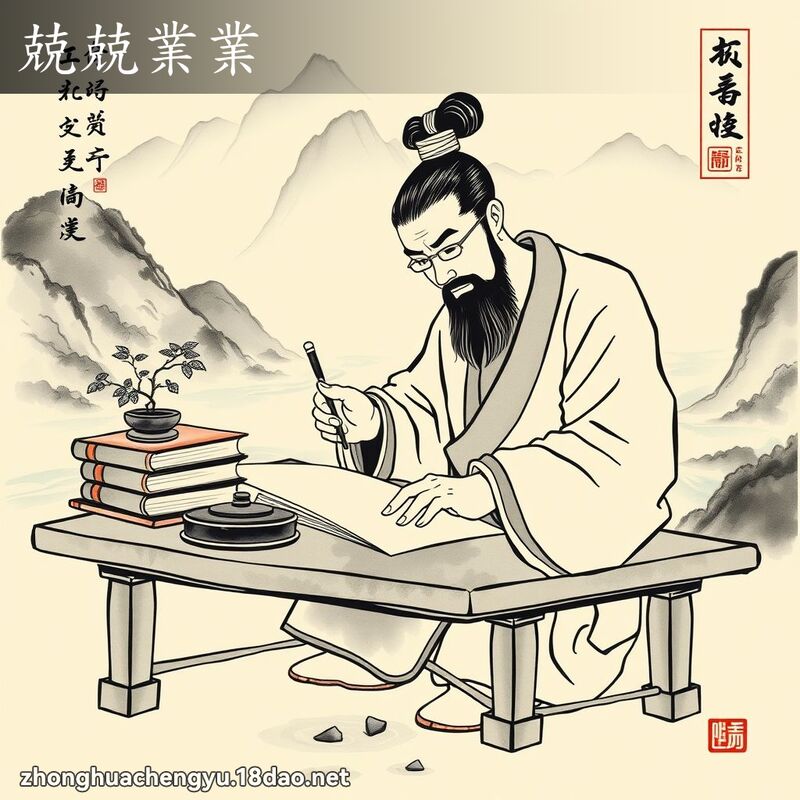 兢兢業業 - 中華成語配圖