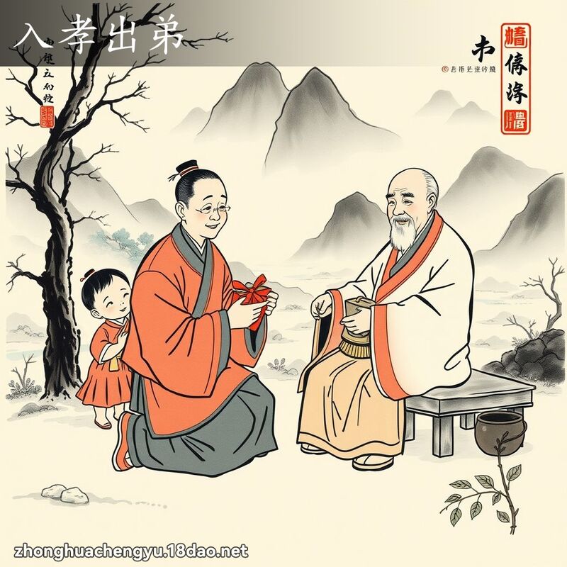 入孝出弟 - 中华成语配图