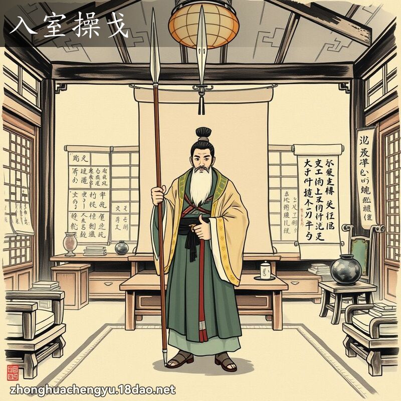 入室操戈 - 中华成语配图