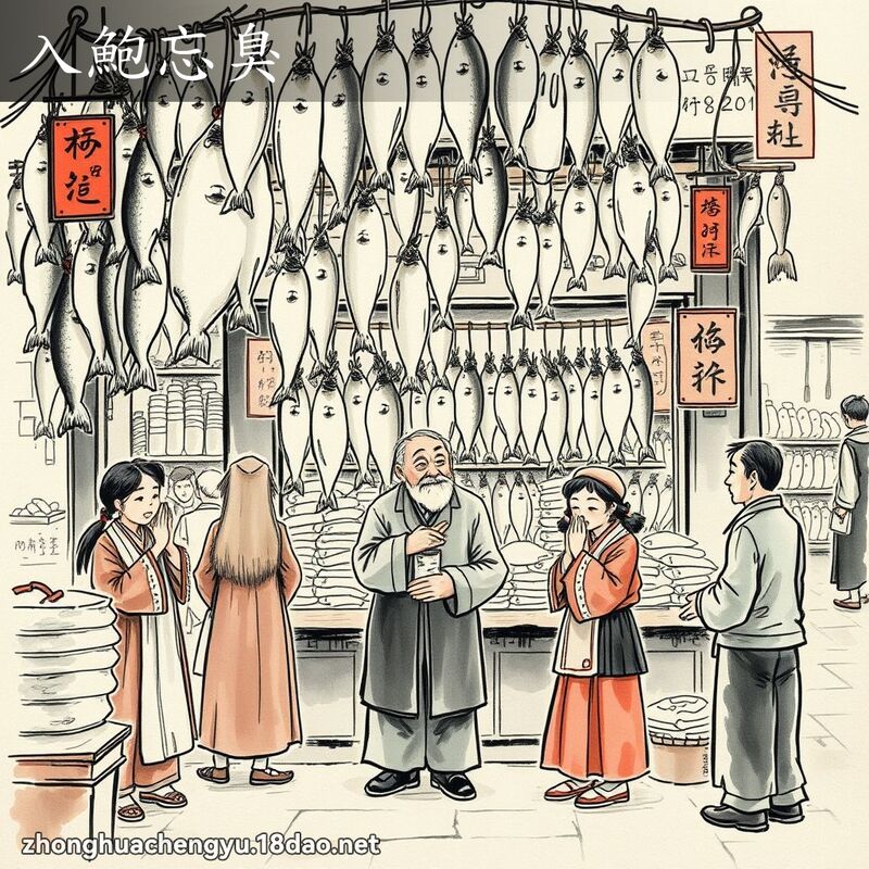 入鲍忘臭 - 中华成语配图