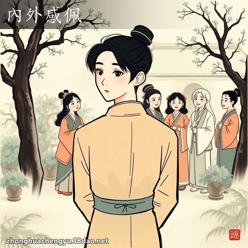 內外感佩 - 中华成语配图