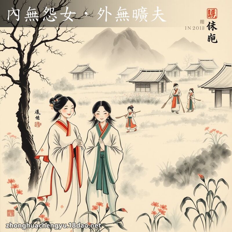 內无怨女，外无旷夫 - 中华成语配图