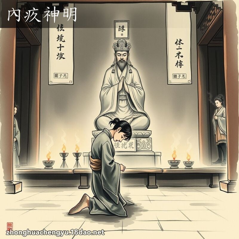 內疚神明 - 中華成語配圖