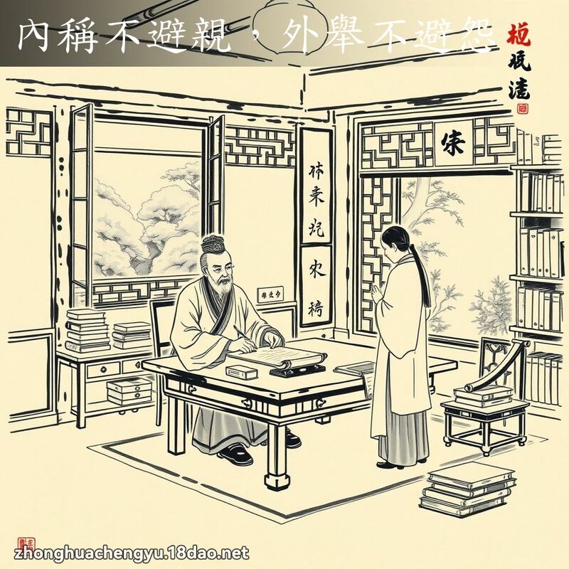 內称不避亲，外举不避怨 - 中华成语配图