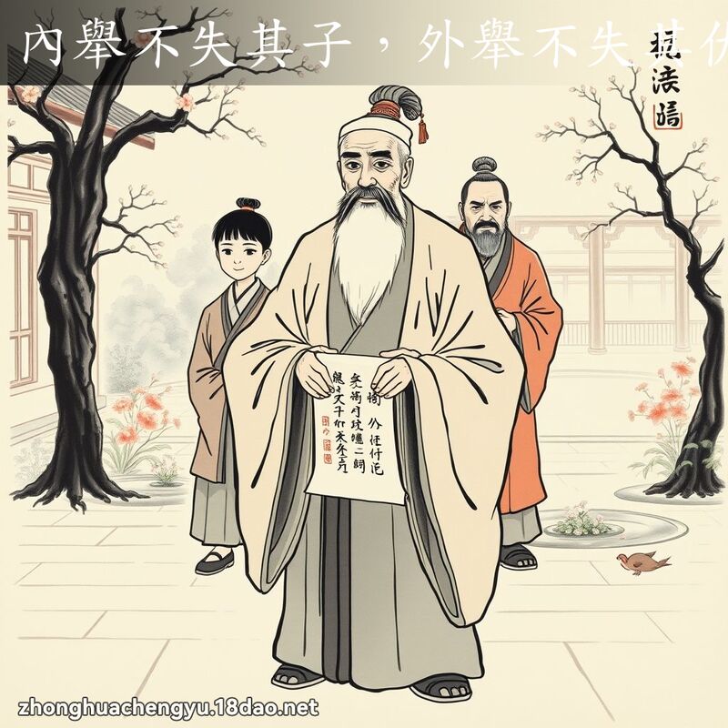 內举不失其子，外举不失其仇 - 中华成语配图