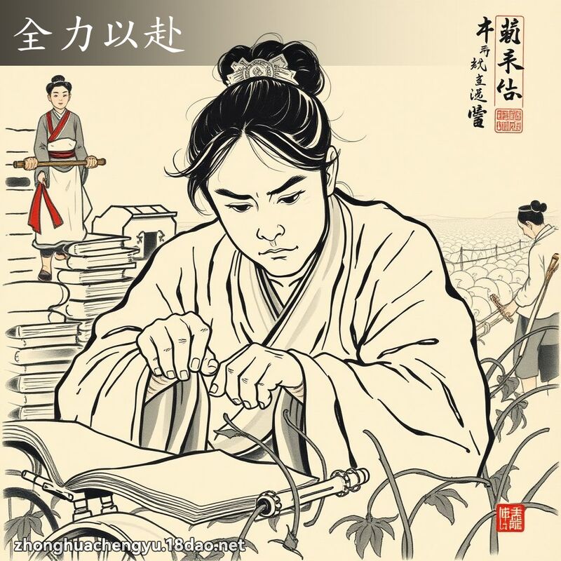 全力以赴 - 中華成語配圖