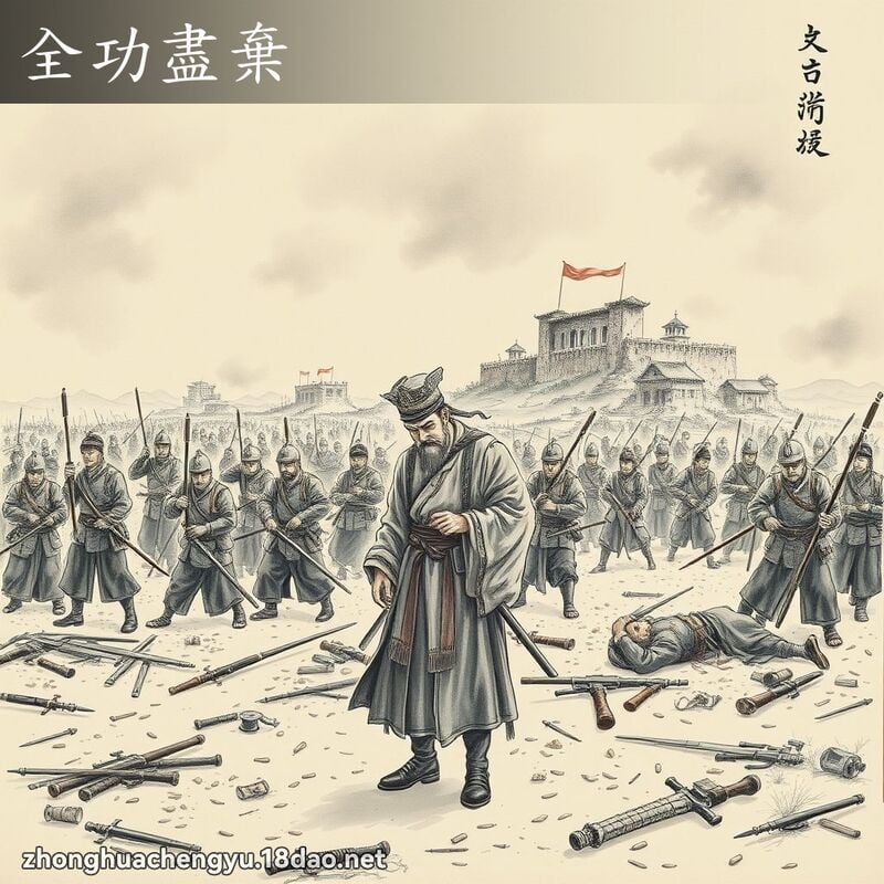 全功尽弃 - 中华成语配图