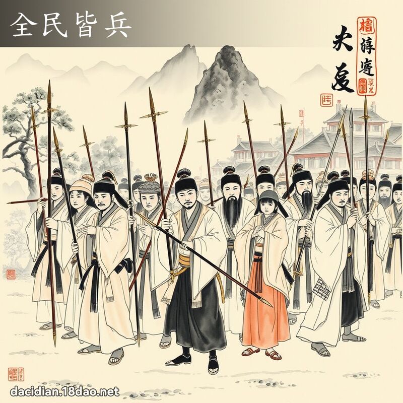 全民皆兵 - 中華成語配圖