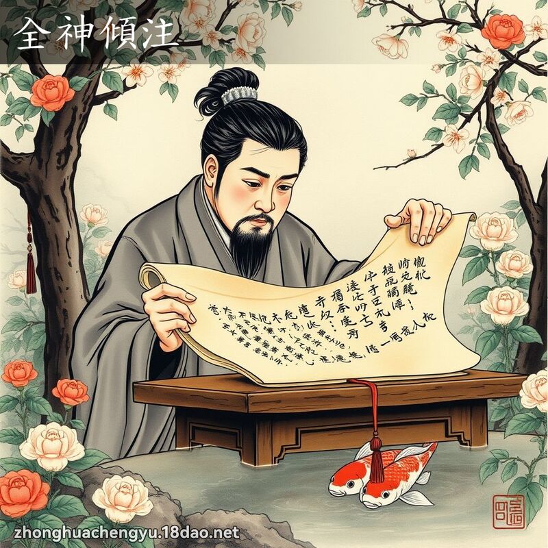 全神傾注 - 中華成語配圖