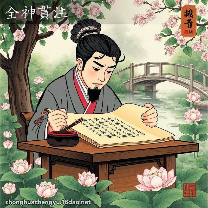 全神貫注 - 中華成語配圖