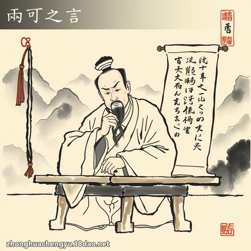 兩可之言 - 中華成語配圖