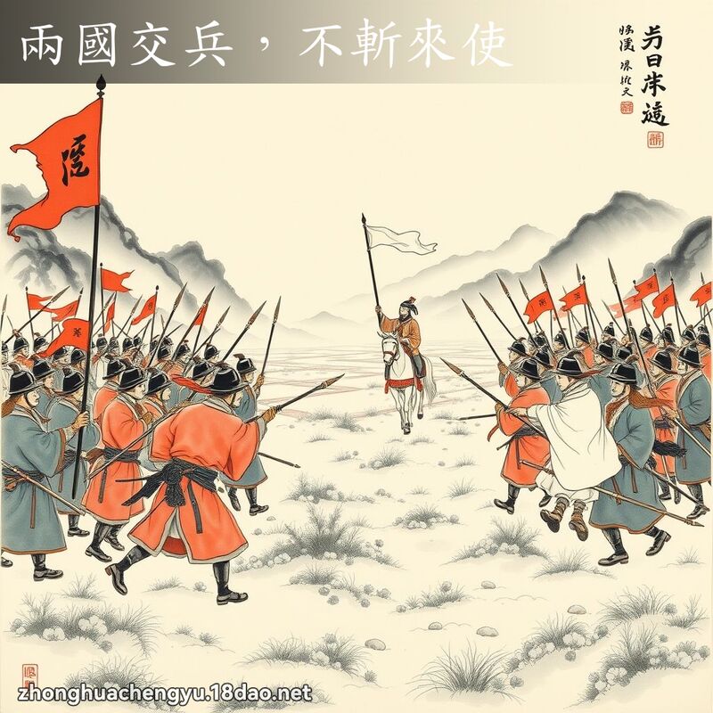 兩國交兵，不斬來使 - 中華成語配圖
