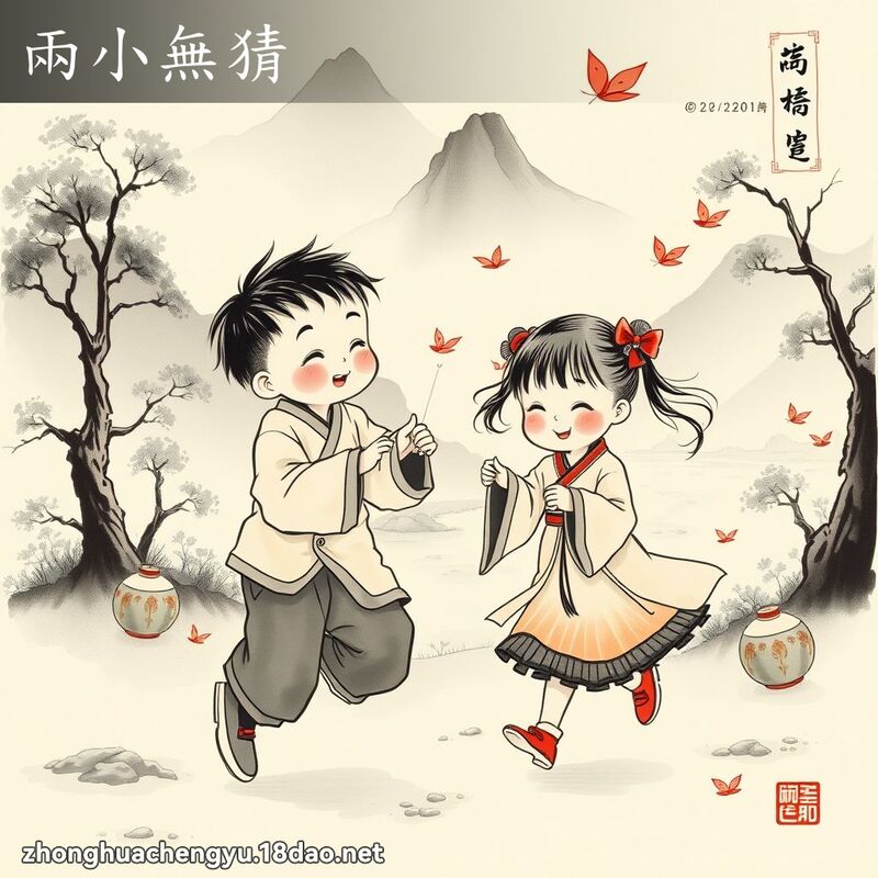 兩小無猜 - 中華成語配圖
