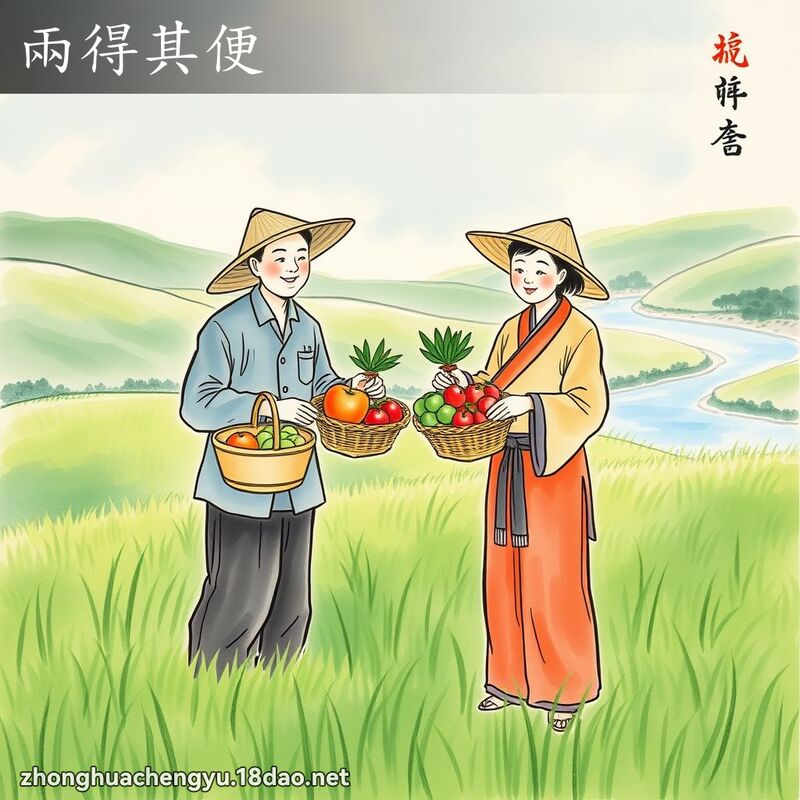 两得其便 - 中华成语配图