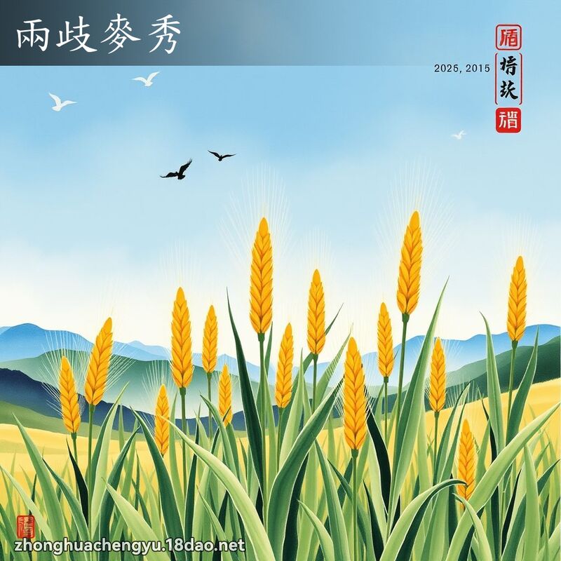 兩歧麥秀 配图
