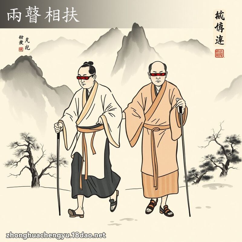 兩瞽相扶 配图