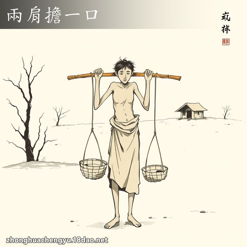 兩肩擔一口 配图