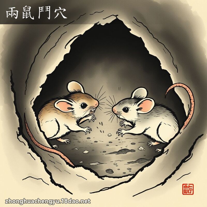 兩鼠鬥穴 配图
