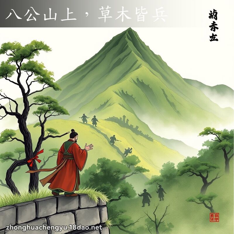 八公山上,草木皆兵 配图