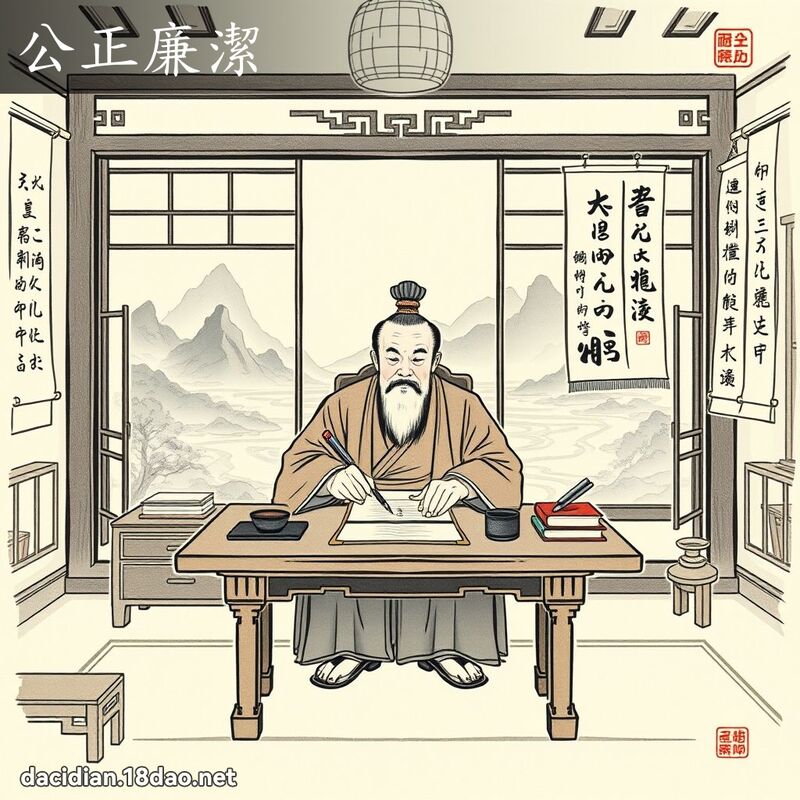 公正廉潔 - 中華成語配圖