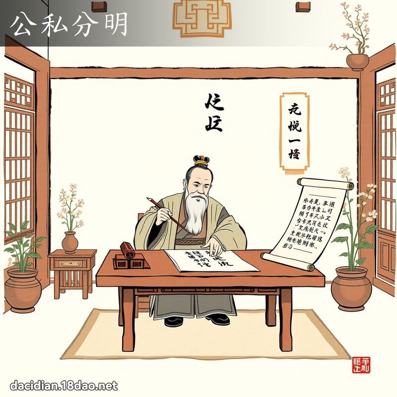 公私分明 - 中华成语配图