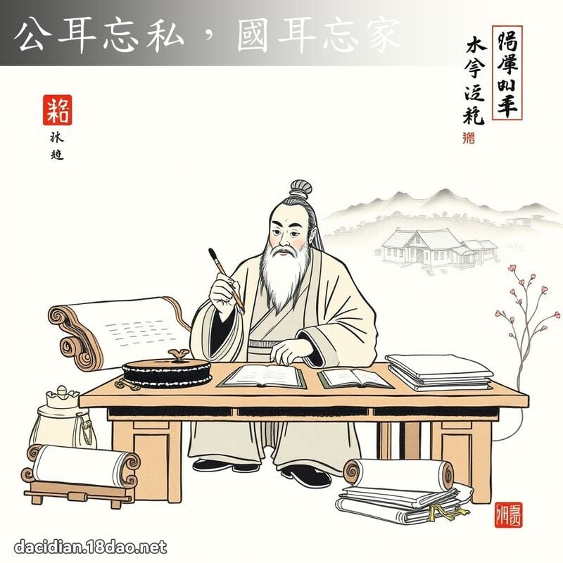 公耳忘私,国耳忘家 配图