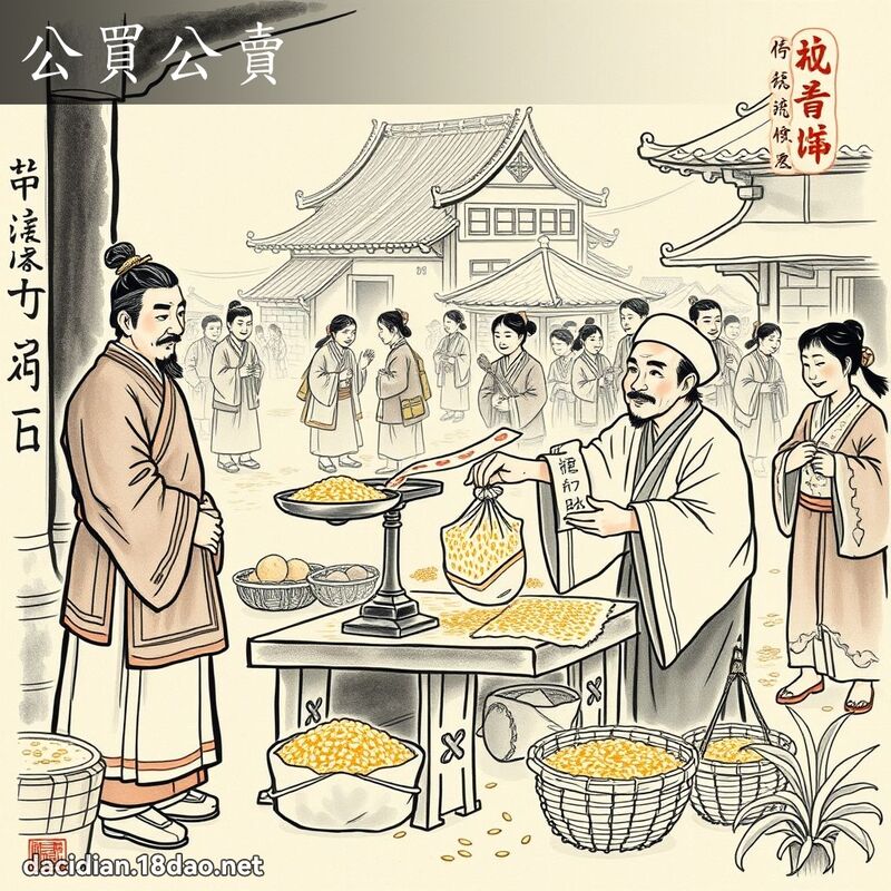 公买公卖 - 中华成语配图