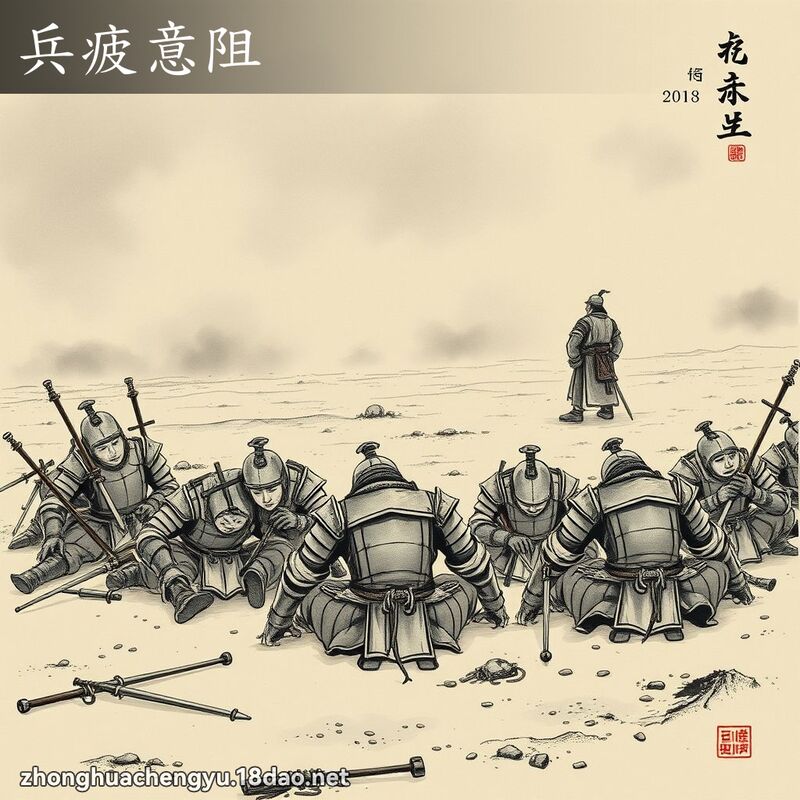 兵疲意阻 配图