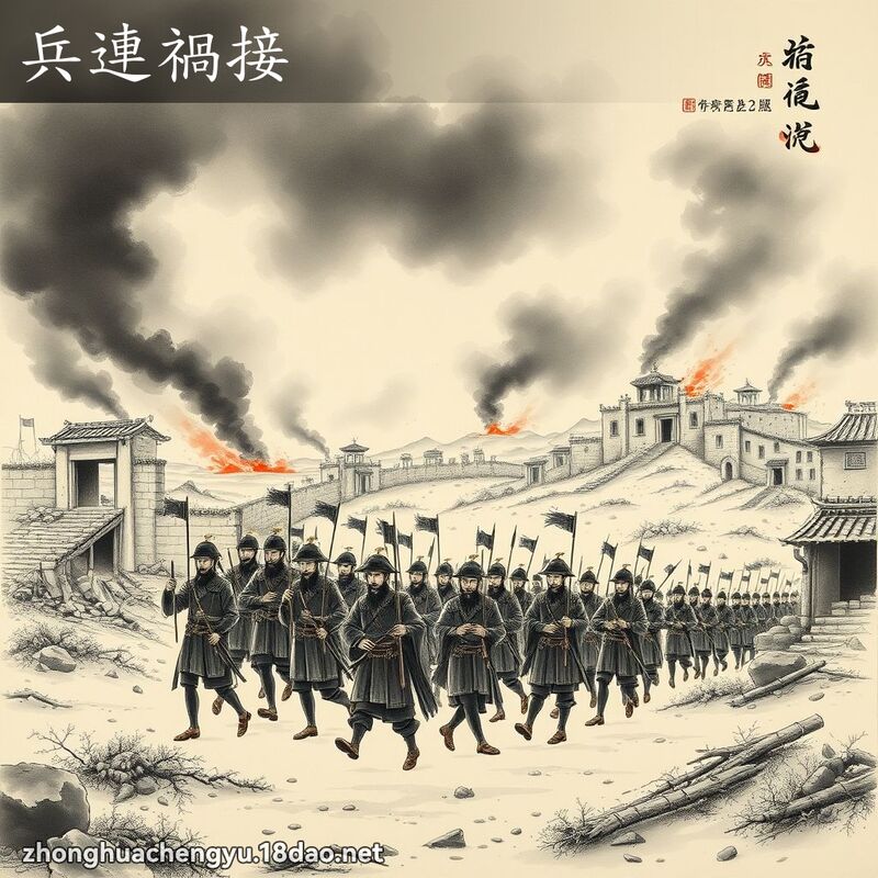 兵连祸接 - 中华成语配图