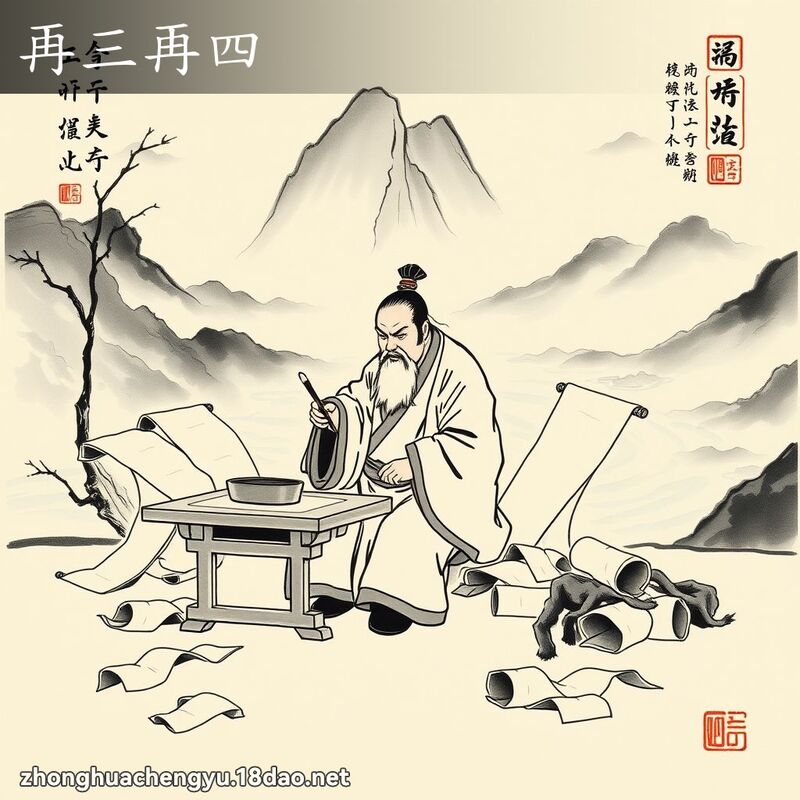 再三再四 配图