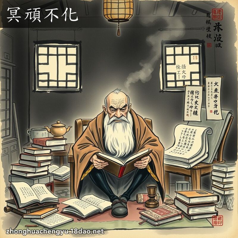 冥顽不化 - 中华成语配图
