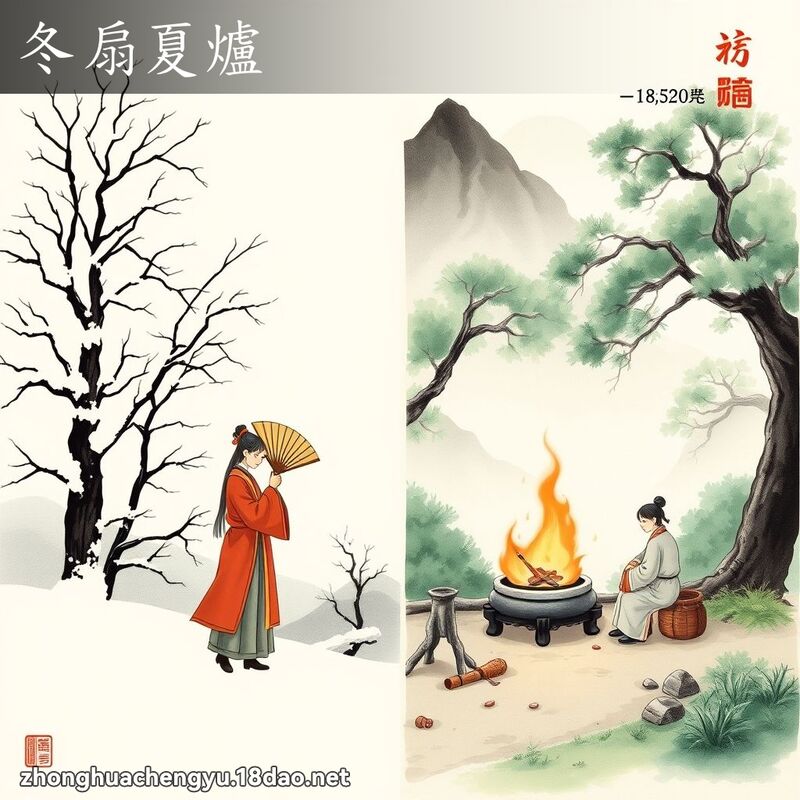 冬扇夏爐 配图