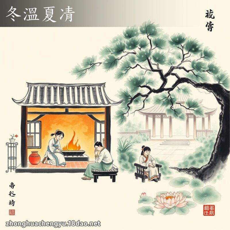 冬溫夏凊 配图
