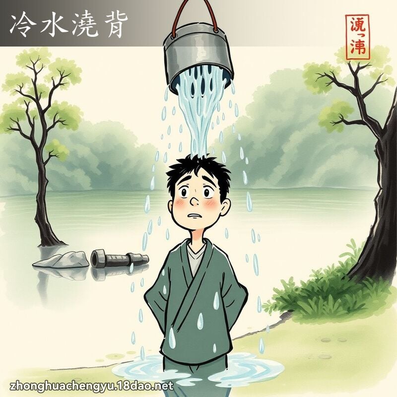 冷水澆背 配图