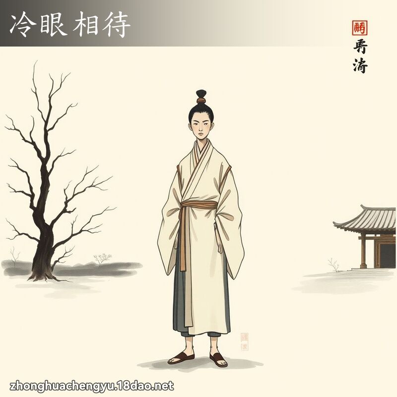 冷眼相待 - 中華成語配圖
