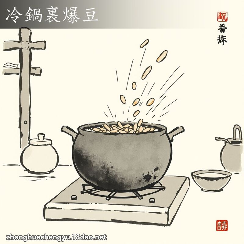 冷鍋裏爆豆 配图