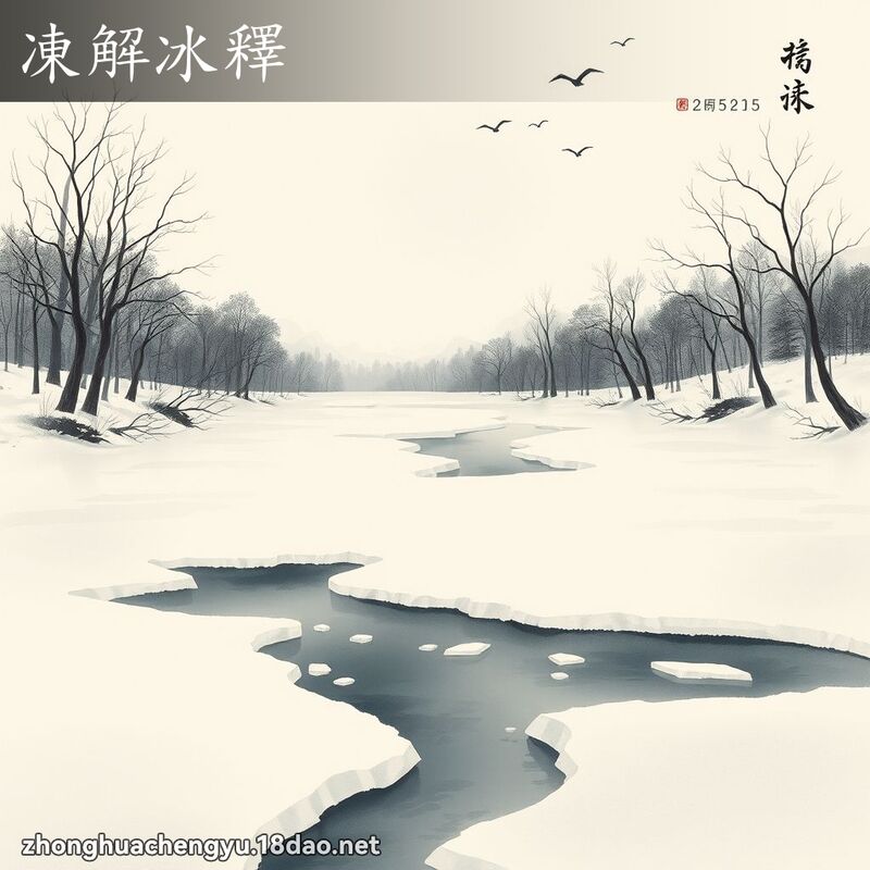 凍解冰釋 - 中華成語配圖