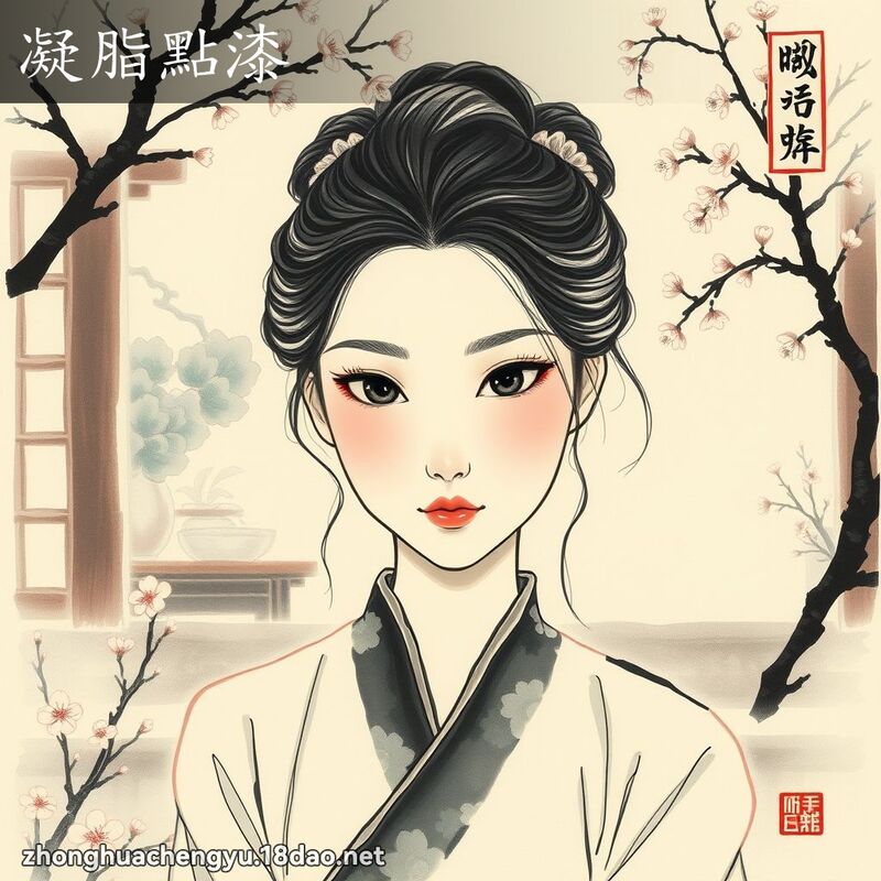 凝脂點漆 配图
