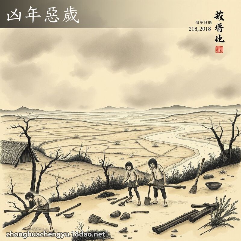 凶年惡歲 - 中華成語配圖