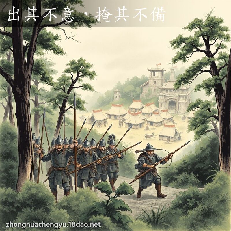出其不意，掩其不備 配图
